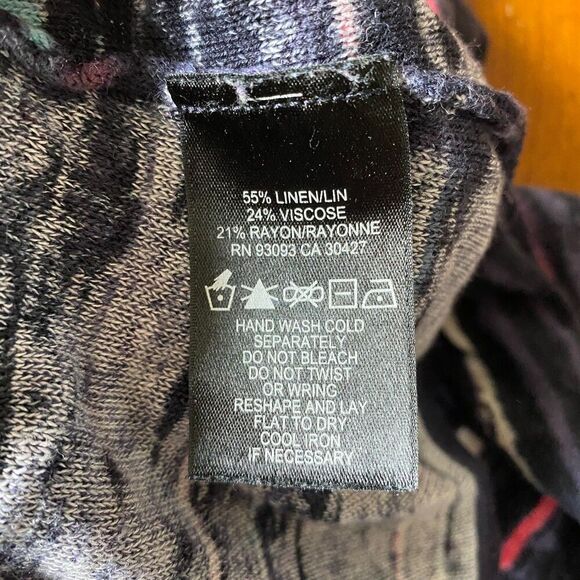 Nic and Zoe Linen Blend Lightweight Painted Stripe Arsty Art to wear Top Size PS - Picture 4 of 4